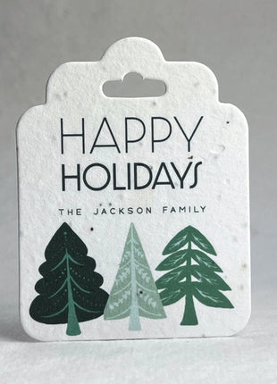 Custom, Personalized Large Seed Paper Tags - Holiday Prints - 2.75" wide by 3.5" tall - Set of 12