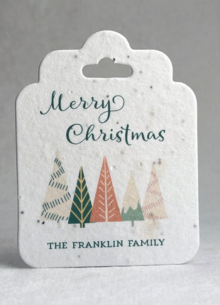 Custom, Personalized Large Seed Paper Tags - Holiday Prints - 2.75" wide by 3.5" tall - Set of 12