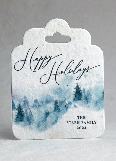 Custom, Personalized Large Seed Paper Tags - Holiday Prints - 2.75" wide by 3.5" tall - Set of 12