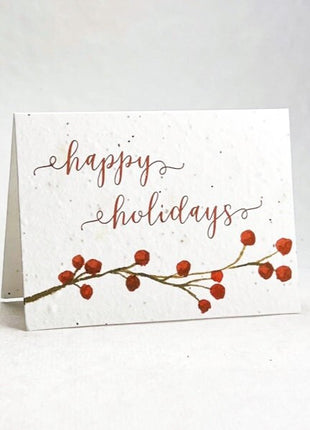 Personalized Holiday Cards - Add Message, Pick Image - Handmade Seed Paper - Set of 10 with Envelopes