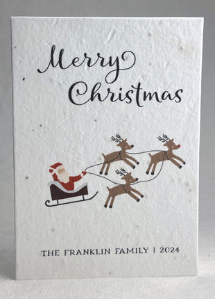Personalized Holiday Cards - Add Message, Pick Image - Handmade Seed Paper - Set of 10 with Envelopes