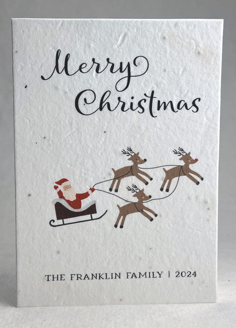 Personalized Holiday Cards - Add Message, Pick Image - Handmade Seed Paper - Set of 10 with Envelopes
