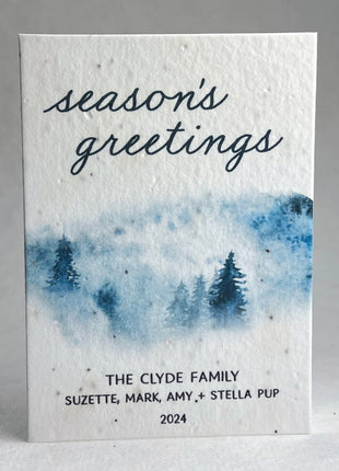 Personalized Holiday Cards - Add Message, Pick Image - Handmade Seed Paper - Set of 10 with Envelopes