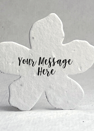 Custom, Personalized Handmade Wildflower Seed Paper - Flower Shape - 2.5" x 2.4" - Set of 24