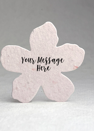 Custom, Personalized Handmade Wildflower Seed Paper - Flower Shape - 2.5" x 2.4" - Set of 24