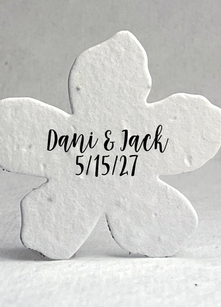 Custom, Personalized Handmade Wildflower Seed Paper - Flower Shape - 2.5" x 2.4" - Set of 24