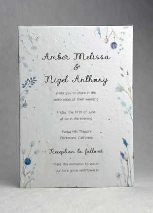 Handmade Invitation Panels - 5" x 7" - Floral Art - With Recycled Envelopes