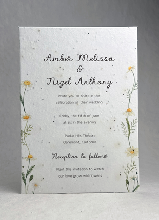 Handmade Invitation Panels - 5" x 7" - Floral Art - With Recycled Envelopes