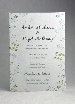Handmade Invitation Panels - 5" x 7" - Floral Art - With Recycled Envelopes