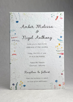 Handmade Invitation Panels - 5" x 7" - Floral Art - With Recycled Envelopes