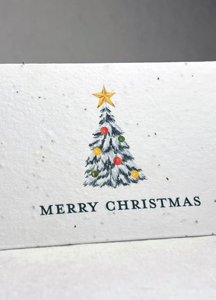 Personalized Christmas Cards - Add Message, Pick Image - Handmade Seed Paper - Set of 10 with Envelopes
