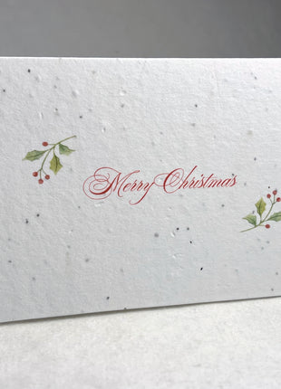 Personalized Christmas Cards - Add Message, Pick Image - Handmade Seed Paper - Set of 10 with Envelopes