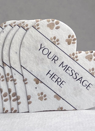 Custom Personalized Seed Paper Hearts - 2.5" x 2.85" - Handmade Paper with Wildflower Seeds - Pattern Art