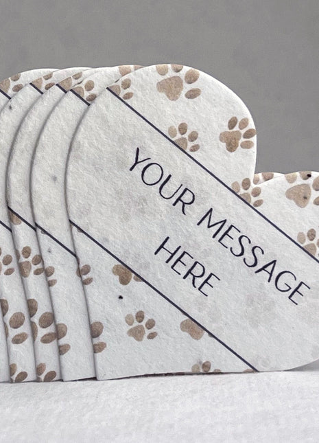 Custom Personalized Seed Paper Hearts - 2.5" x 2.85" - Handmade Paper with Wildflower Seeds - Pattern Art