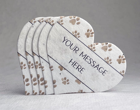 Custom Personalized Seed Paper Hearts - 2.5" x 2.85" - Handmade Paper with Wildflower Seeds - Pattern Art