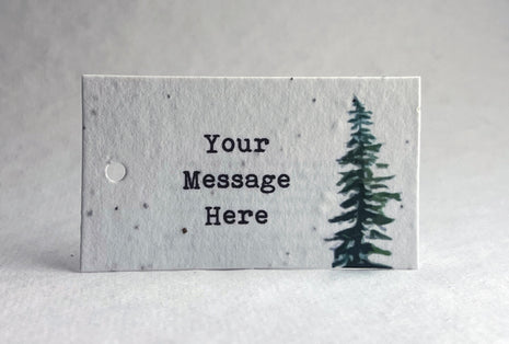 Custom, Personalized Handmade Seed Paper Tags - 2" x 3.5" - Choose Art Style - Set of 16