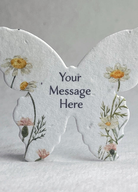 Custom, Personalized Large Floral Art - Handmade Seed Paper Butterflies - 3"w x 2.85"h