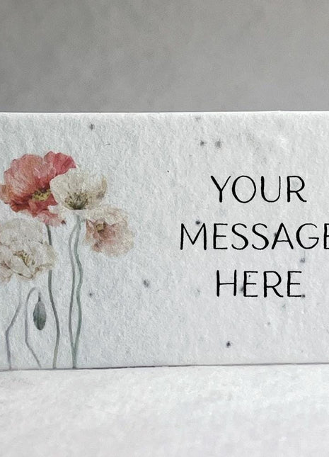 Custom, Personalized Watercolor Seed Paper Escort Card with Planting Instructions - 3.5 x 2 inch - Choose your Art