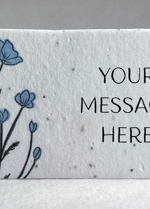 Custom, Personalized Handmade Seed Paper Escort Card - Floral Poppy Print - w/ Planting Instructions -  3.5" x 2" - Set of 16 or 96