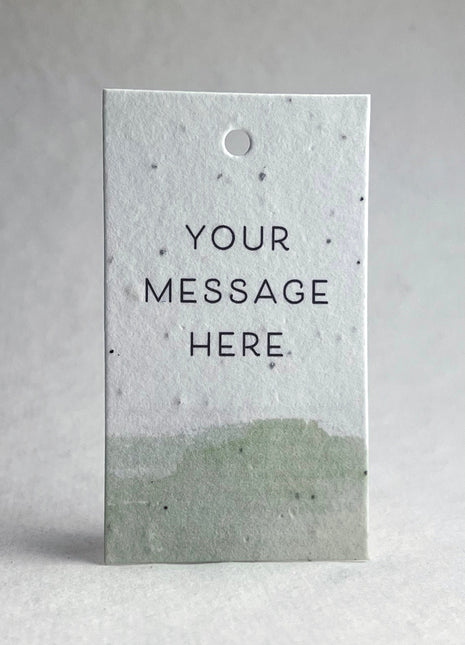 Custom, Personalized | Watercolor Art | Wildflower Seed Paper | 3.5" x 2" | Gift Tags | Set of 16 with Planting Guide