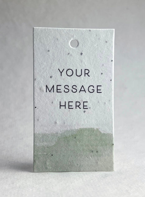 Custom, Personalized | Watercolor Art | Wildflower Seed Paper | 3" by 2" | Gift Tags | Set of 16 with Planting Guide
