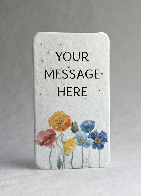 Custom, Personalized Watercolor Seed Paper Escort Card - 3.5" x 2"- w/ Planting Instructions - Vertical