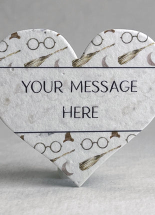 Custom Personalized Seed Paper Hearts - 2.5" x 2.85" - Handmade Paper with Wildflower Seeds - Pattern Art