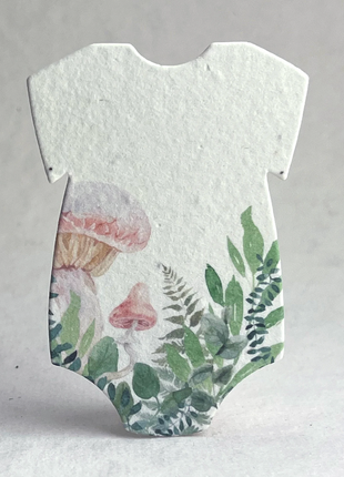 Handmade Seed Paper - Infant Bodysuit Shape - Double Sided Print - Set of 18