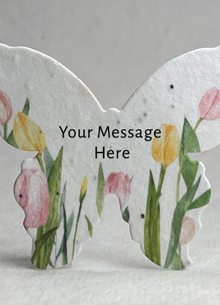 Custom, Personalized Large Floral Art - Handmade Seed Paper Butterflies 3"w x 2.85"h
