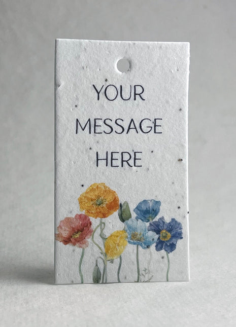 Custom, Personalized Handmade Wildflower Seed Paper - 3.5" x 2" - Set of 16 with Planting Guide
