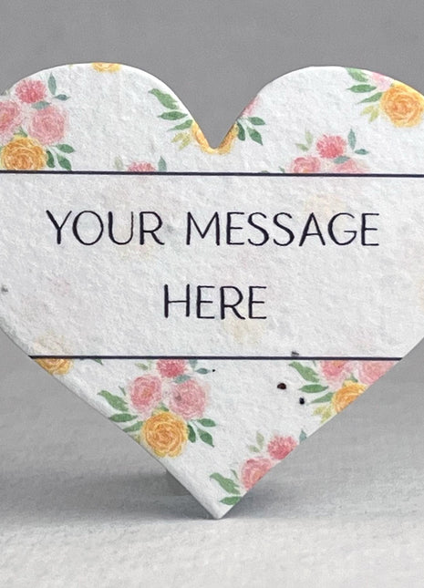 Custom Personalized Seed Paper Hearts - 2.5" x 2.85" - Handmade Paper with Wildflower Seeds - Pattern Art