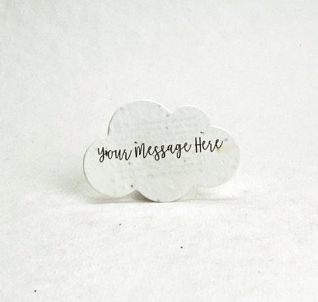 Custom, Personalized Handmade Seed Paper Clouds - Choose Your Message - Set of 16