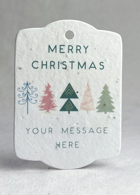 Custom Christmas Holiday Seed Paper Gift Tags - Choose Your Art Style - 3.25" x 2.375" - Set of 16