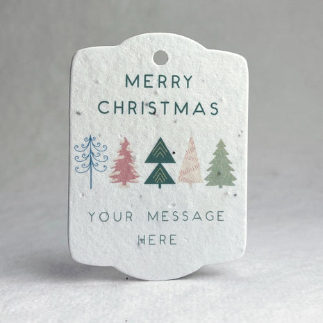 Custom Christmas Holiday Seed Paper Gift Tags - Choose Your Art Style - 3.25" x 2.375" - Set of 16