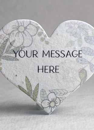Custom, Personalized Large Seed Paper Hearts - 2.5" x 2.85" - Wildflower Seeds - Choose your Print