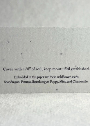 Custom, Personalized Seed Paper Business Card with Planting Instructions - 3.5 x 2 inch - Upload Your Art or Logo and Enter Text