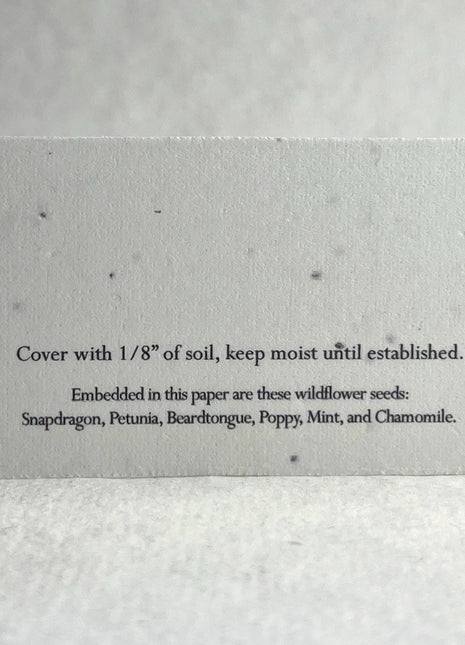 Custom, Personalized Seed Paper Business Card with Planting Instructions - 3.5" x 2" - Set of 16