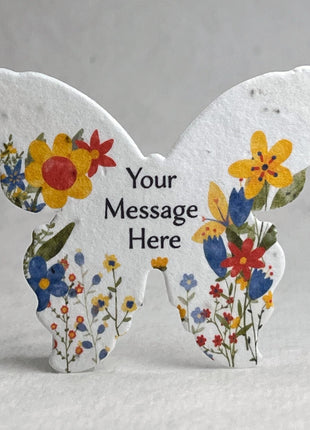 Custom, Personalized Large Floral Art - Handmade Seed Paper Butterflies 3"w x 2.85"h