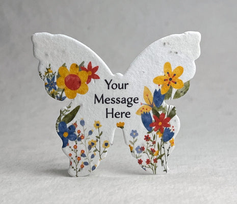 Custom, Personalized Large Floral Art - Handmade Seed Paper Butterflies 3"w x 2.85"h