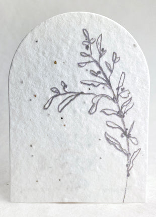 Personalized Arch Shape Card - 2.4" x 3.25" - Handmade Wildflower Seed Paper - Set of 18