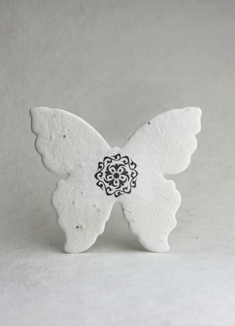 Seed Paper Butterflies - Upload Art or Logo - 3" x 2.85" - Choose Your Paper Style - Set of 18