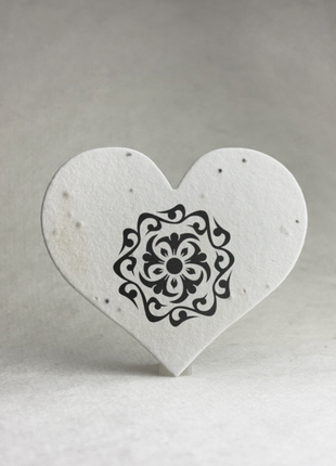 Large Seed Paper Hearts - Logo Upload and Custom Text - 2.5" x 2.85" - Wildflower Seeds - Set of 18