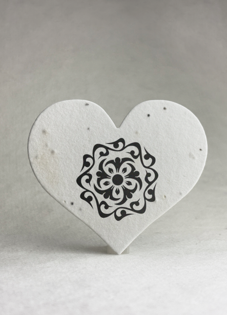 Large Seed Paper Hearts - Logo Upload - 2.5" x 2.85" - Wildflower Seeds - Choose your Paper - Set of 18