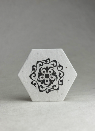 Custom Hexagon with Logo - Wildflower Seed Paper Tags - 2" - Plant Me! on Reverse - Set of 24