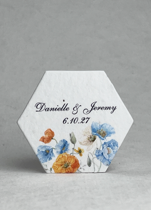 Custom Print Hexagon - Handmade Seed Paper - 2" - Set of 24
