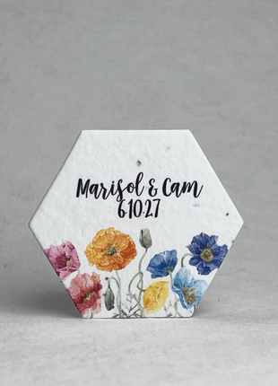 Custom Print Hexagon - Handmade Seed Paper - 2" - Set of 24
