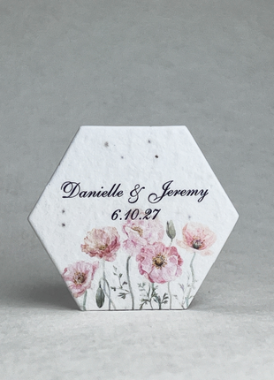 Custom Print Hexagon - Handmade Seed Paper - 2" - Set of 24