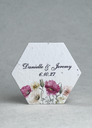 Custom Print Hexagon - Handmade Seed Paper - 2" - Set of 24